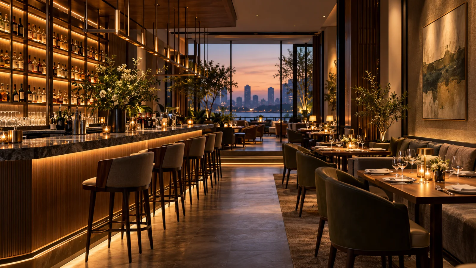แสงบาร์และบิสโทรโรงแรม: ค่า Lux, CCT และ Scene