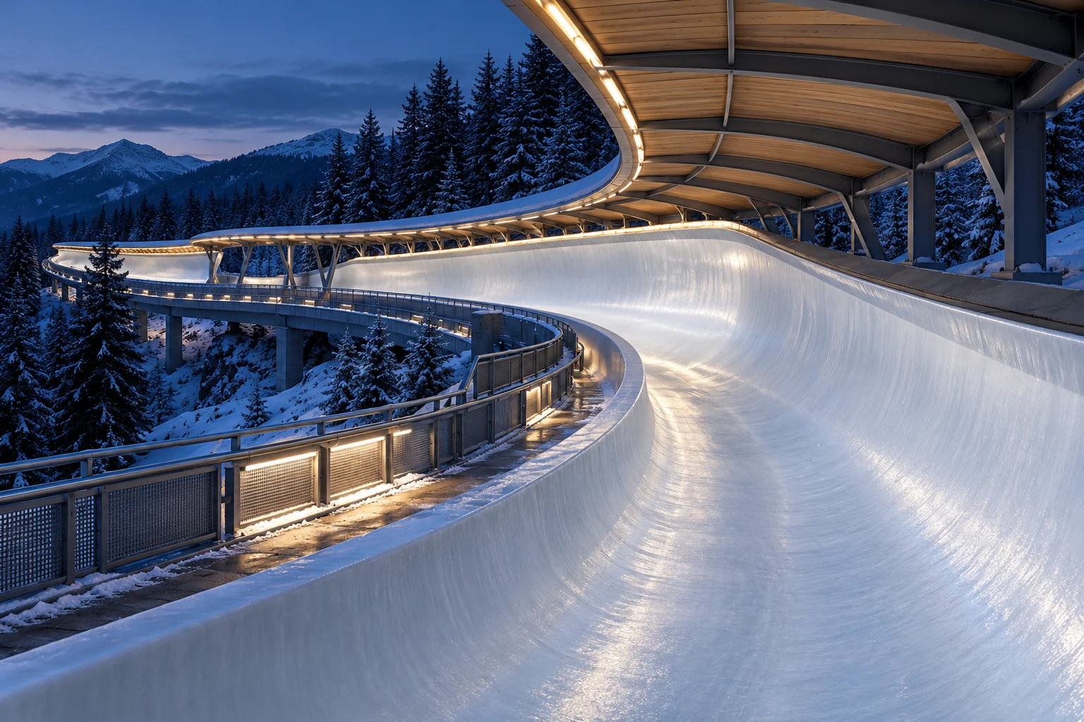 แสงรางน้ำแข็ง Bobsleigh และ Luge: ค่า Lux และไฟสำรอง
