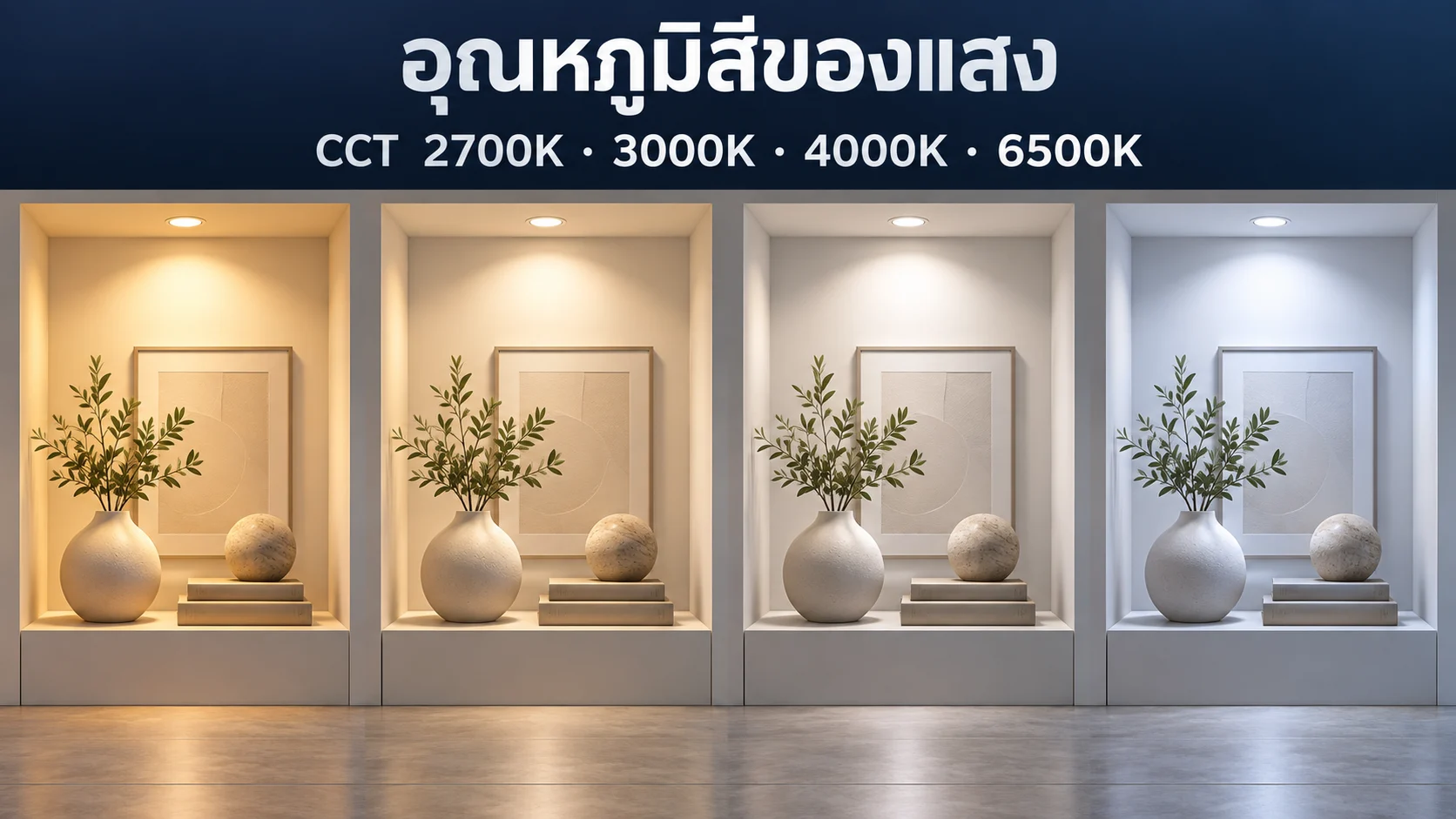 อุณหภูมิสีของแสง (CCT): เลือก 2700K–6500K ให้ถูก