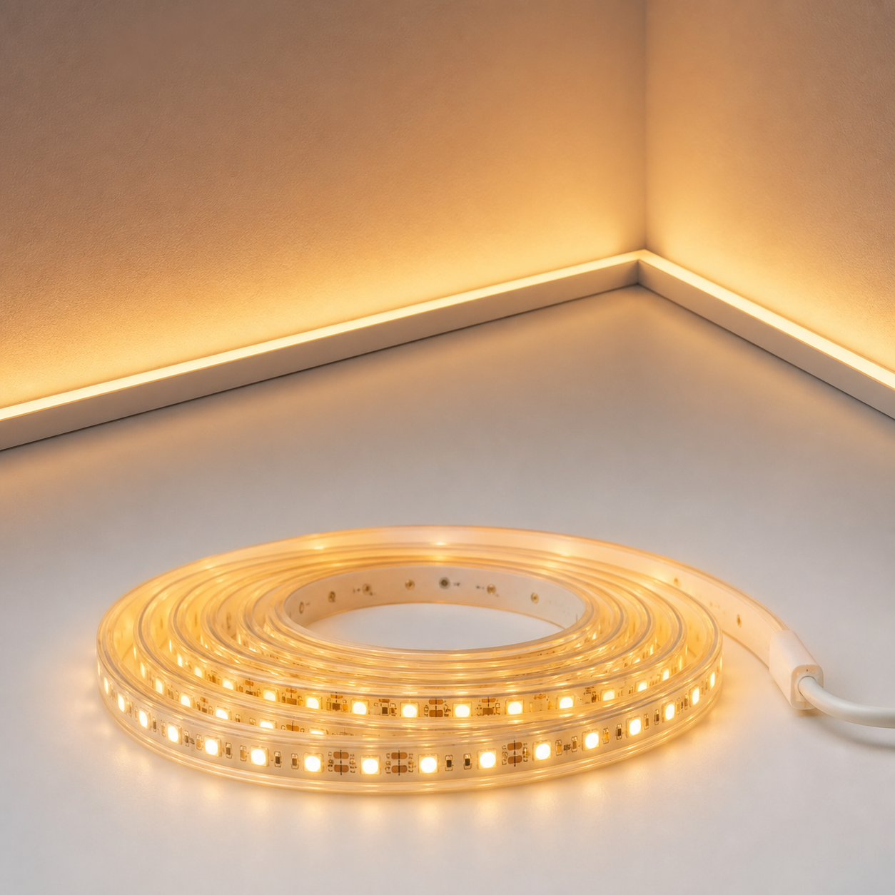 ไฟเส้น LED แสงอุ่นสำหรับทำแสงซ่อนและแสงสะท้อนผนัง