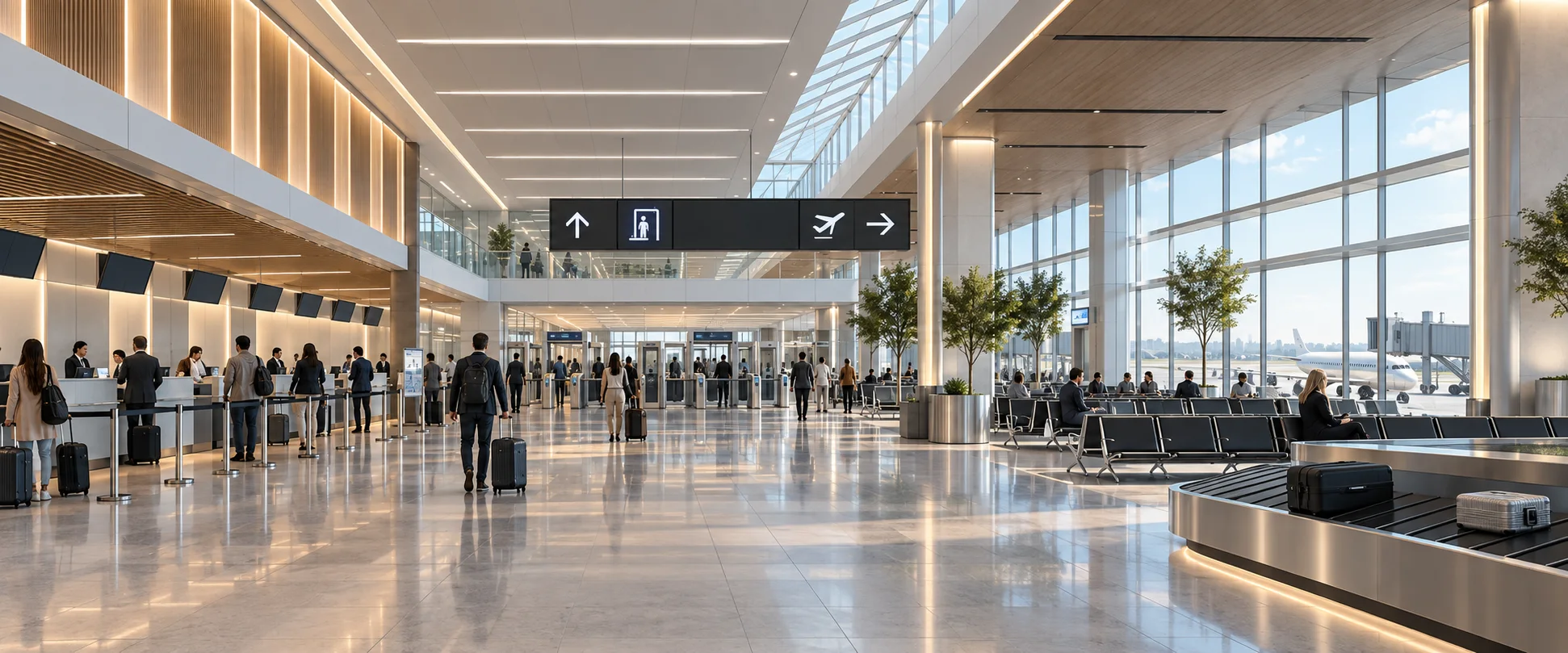 ออกแบบแสงสนามบิน: คู่มือ Check-in, Security, Gate และ Wayfinding