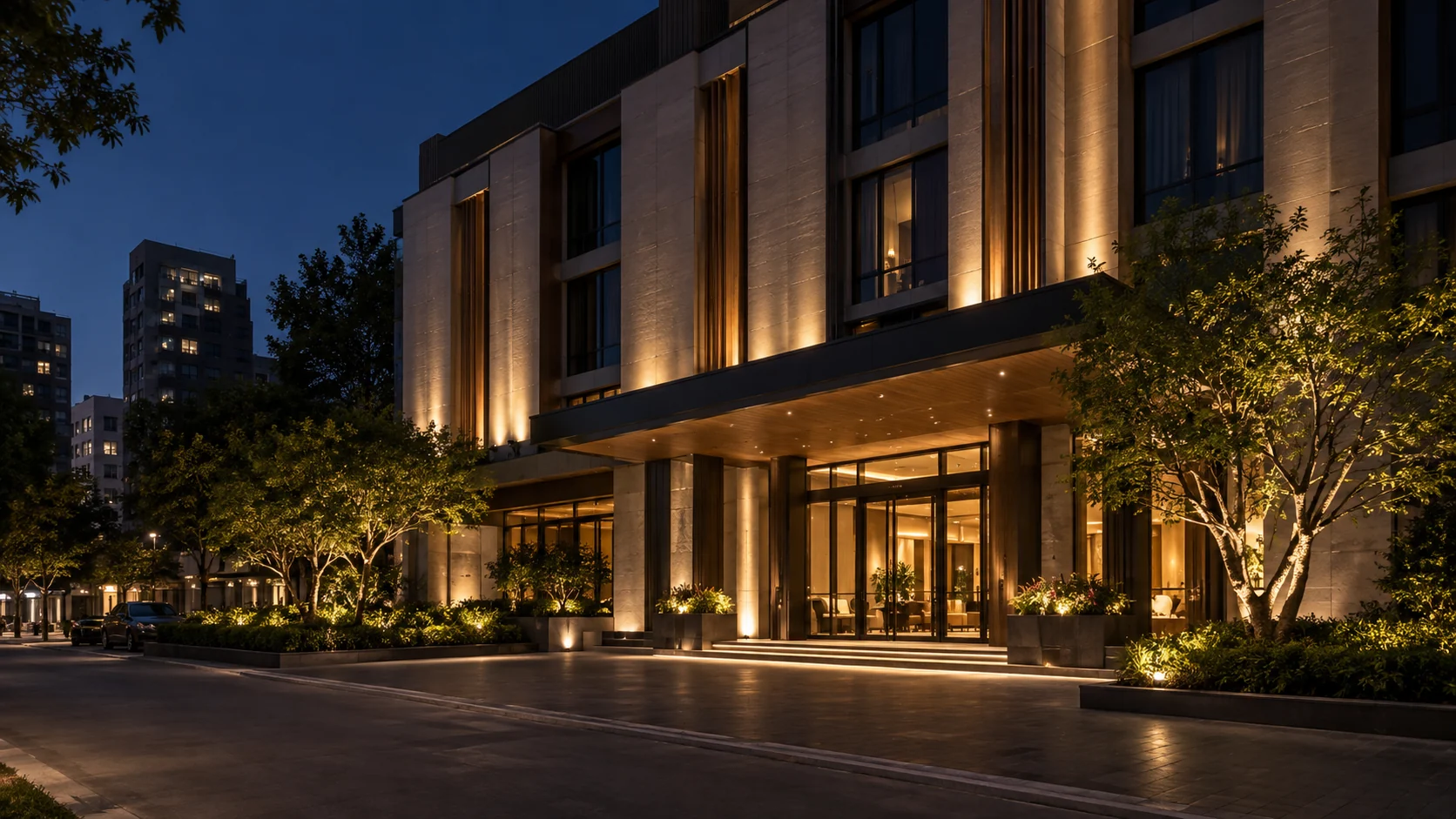 Facade Lighting โรงแรม: ออกแบบไฟหน้าอาคารให้สวย ไม่รบกวนท้องฟ้าและชุมชน