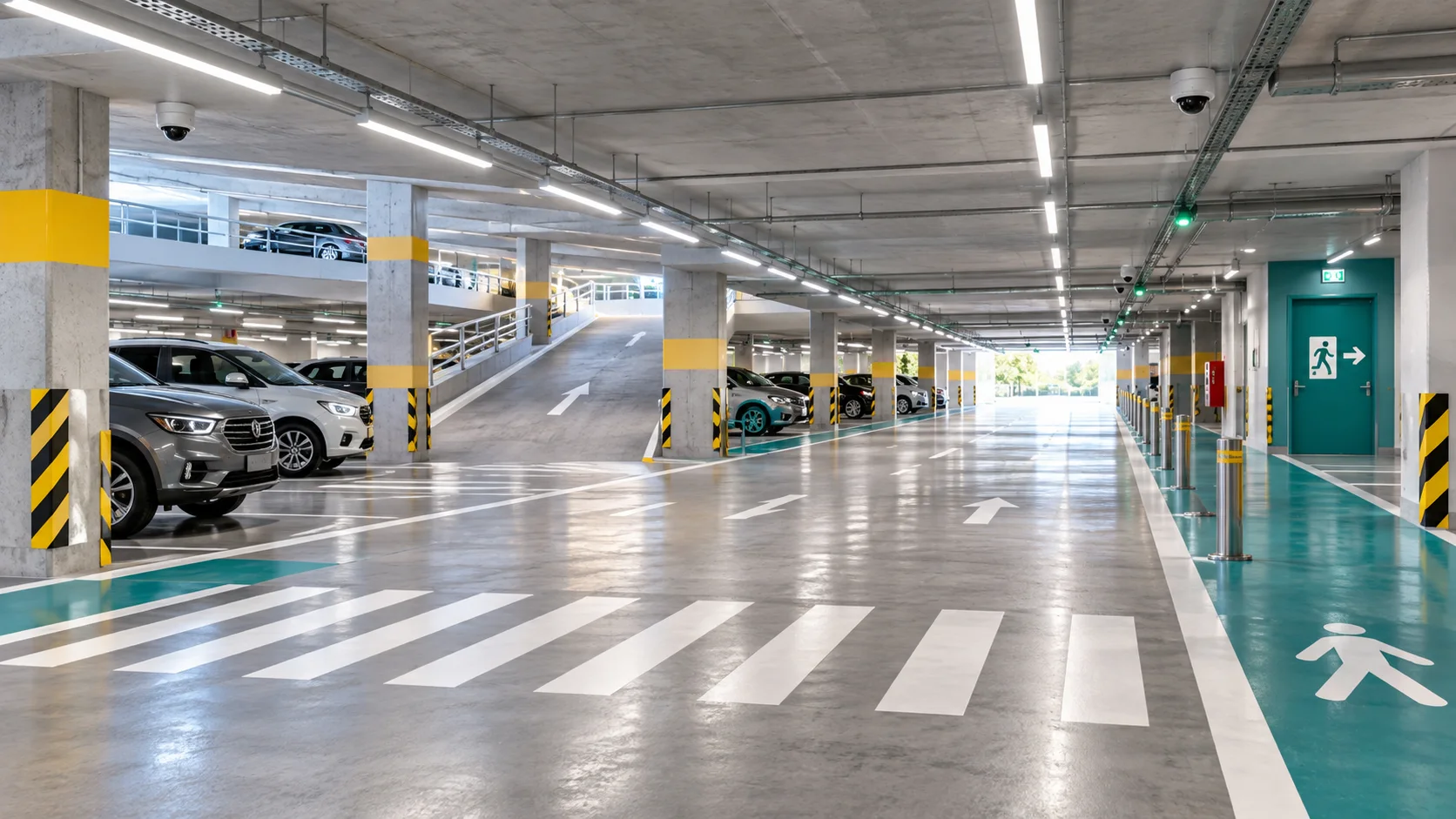 ออกแบบแสงอาคารจอดรถ: Uniformity, ทางลาด, Sensor และ CCTV